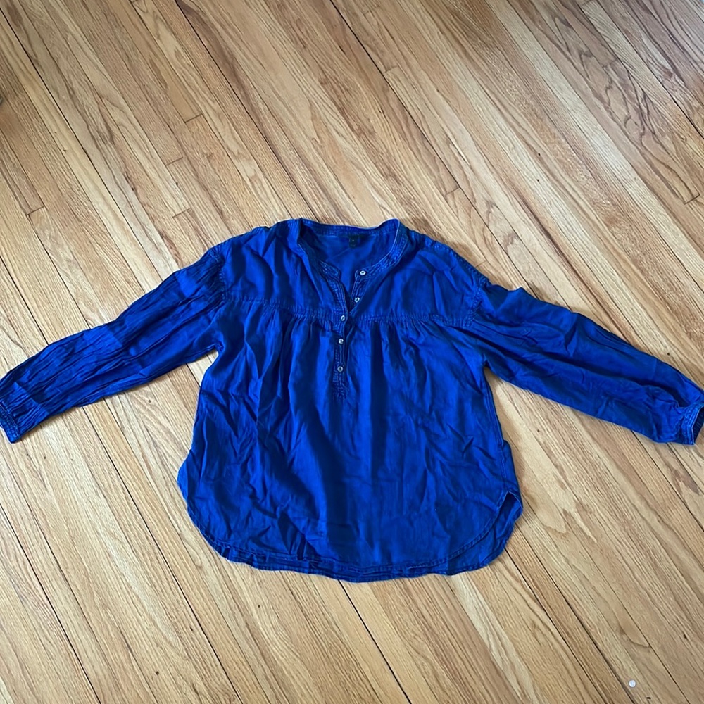 J crew indigo peasant top